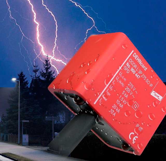 Protección contra rayos
y sobretensiones para alumbrado exterior LED